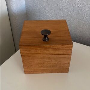 Wooden Storage Box with Bronze Rubbed Knob
